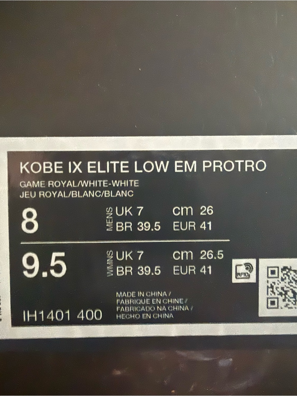 Nike Game Royal and White Kobe IX Elite Low Protro Shoes - Picture 2 of 7